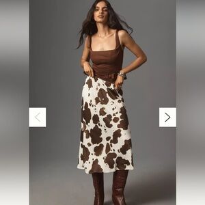 Anthropologie The Tilda Midi Slip Skirt XS Medium Color: Cow NWT